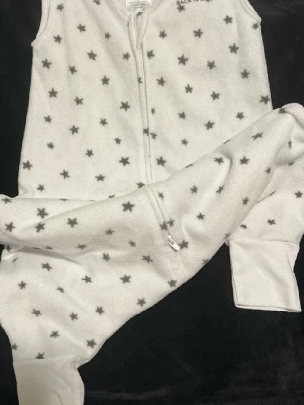 Halo Early Walker White Fleece Sleep Sack with Gray Star Print